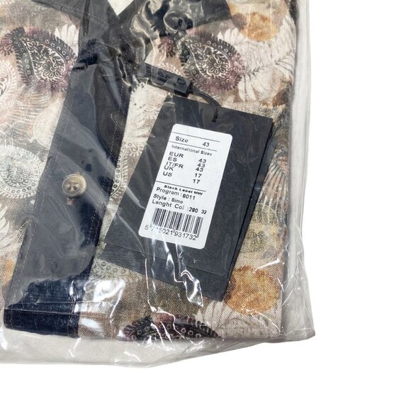 SAND Copenhagen Men's Collared Linen Shirt Denim Paisley - Picture 7 of 8